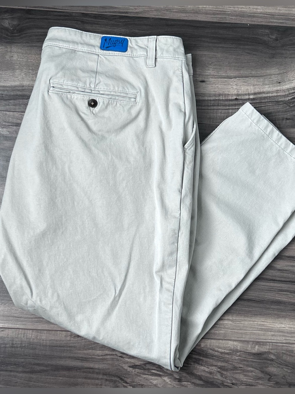 Mugsy Pants Mens 44x30 Beige Chino Teddys Straight Leg Stretch Pockets K6PNLK